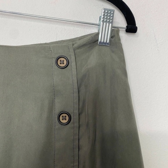 Rag Poet Women's Side Button Midi Pencil Skirt Medium Green-Gray Soft Modern - Picture 2 of 8